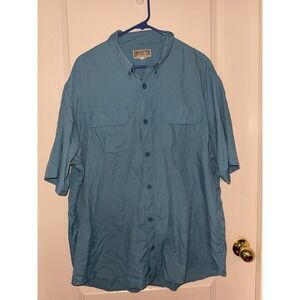 Duluth Trading Company Vented Fishing Casual Short Sleeve Shirt Size XL Blue